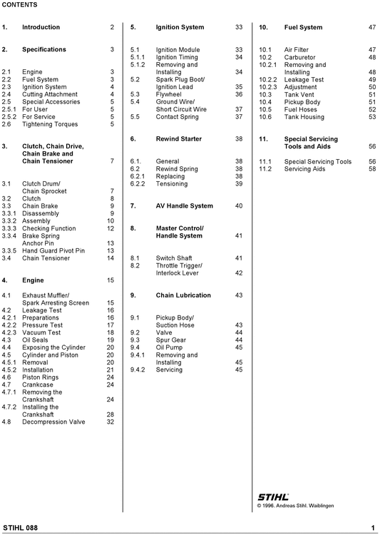 Product picture Stihl 088  Chainsaw Workshop Manual